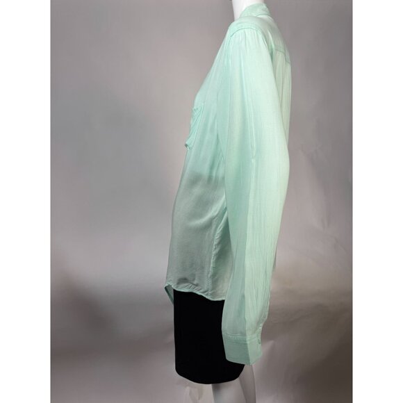 Old Navy Womens Mint Green Long Sleeve Button-Up Shirt Lightweight Rayon Size XL - Picture 9 of 16